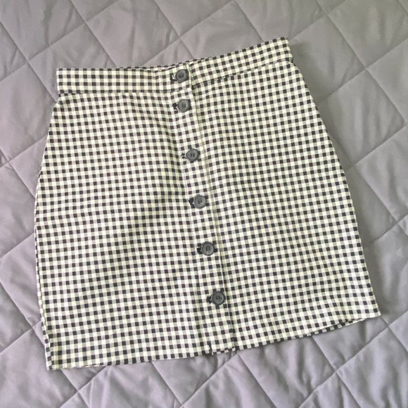 New Without Tags H&M Gingham Skirt Size 4 - Picture 1 of 3